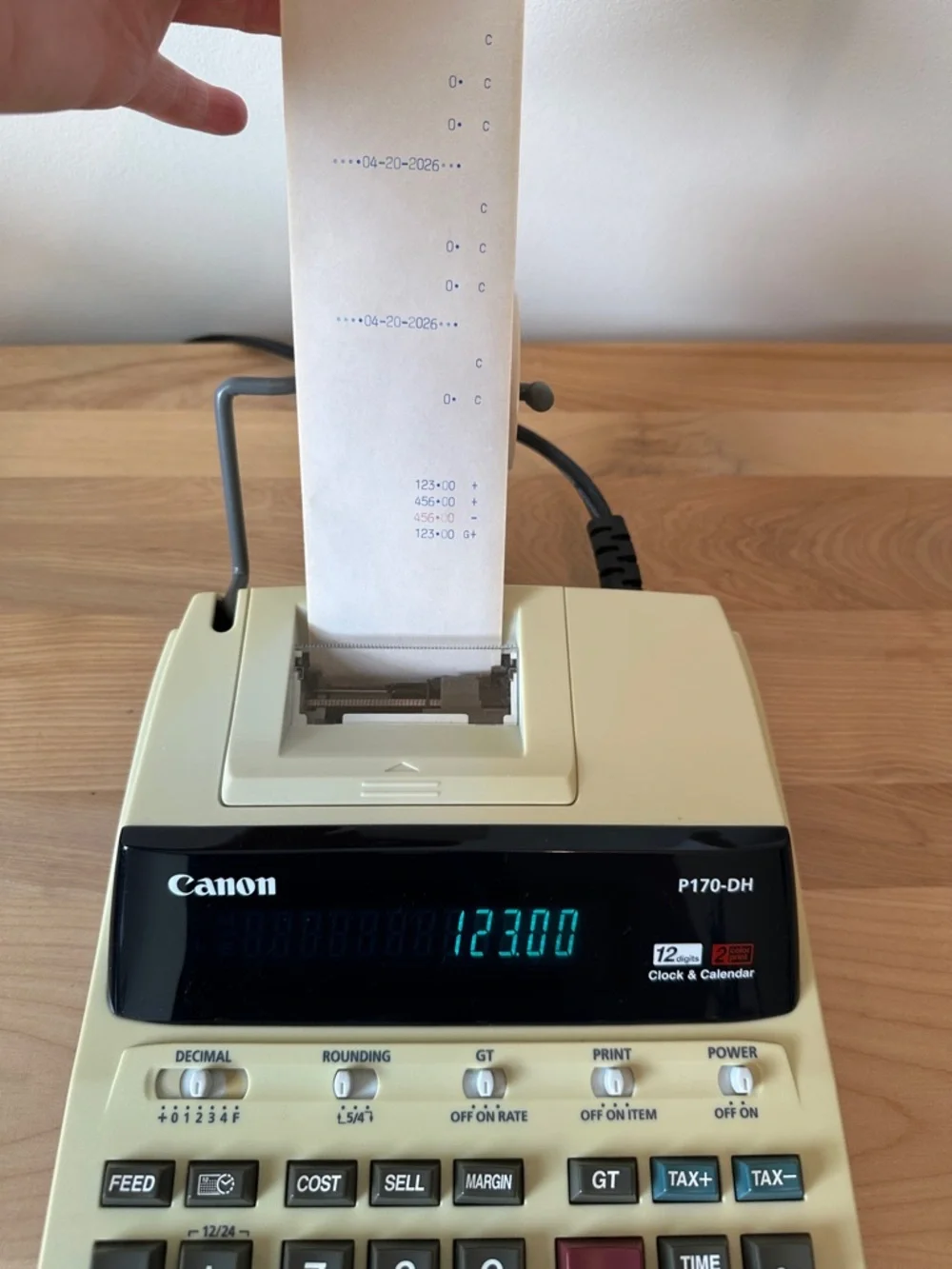 Canon Adding Machine P170-DH Printing Calculator 12 Digit 2 Color Printer - Picture 4 of 15